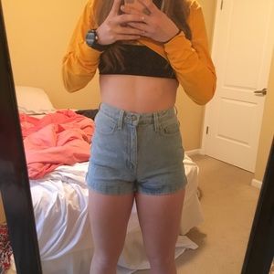 AMERICAN APPAREL HIGH WAISTED JEAN SHORT